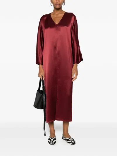 By Malene Birger Lucina V-neck Midi Dress In Red