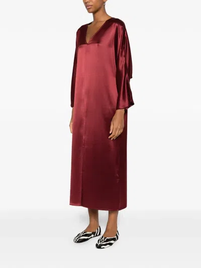 By Malene Birger Lucina V-neck Midi Dress In Red