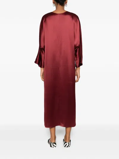 By Malene Birger Lucina V-neck Midi Dress In Red