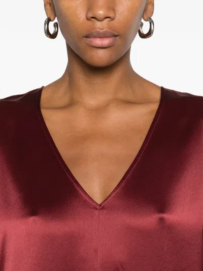 By Malene Birger Lucina V-neck Midi Dress In Red