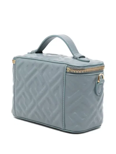 Fendi Vanity Nappa Leather Crossbody Bag Ff Motif In Blue