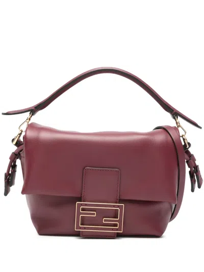 Fendi Small Mamma Baguette Leather Tote Bag In Red