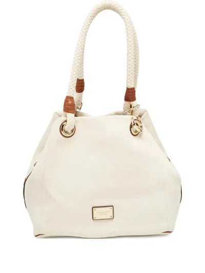 Pre-owned Michael Michael Kors Marina Grab Tote Bag In White