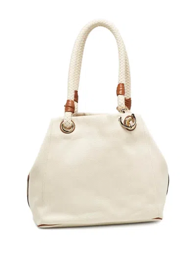 Pre-owned Michael Michael Kors Marina Grab Tote Bag In White