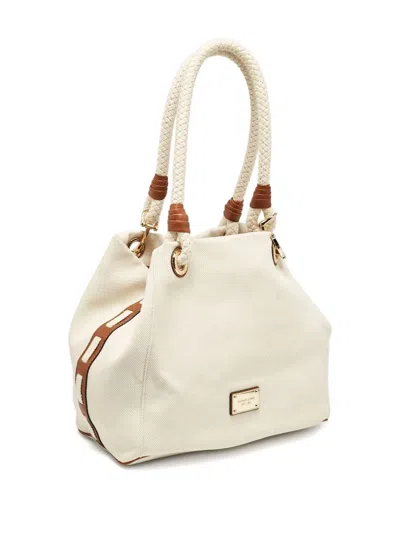 Pre-owned Michael Michael Kors Marina Grab Tote Bag In White
