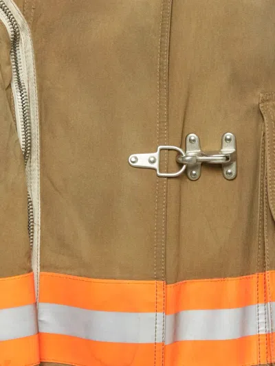 Pre-owned Calvin Klein Vintage Firefighter-style Cotton Coat In Brown