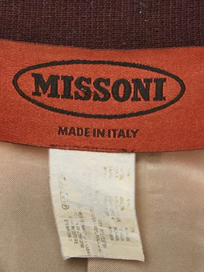 Pre-owned Missoni Zigzag Belted Coat In Brown