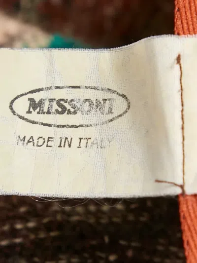 Pre-owned Missoni Zigzag Belted Coat In Brown