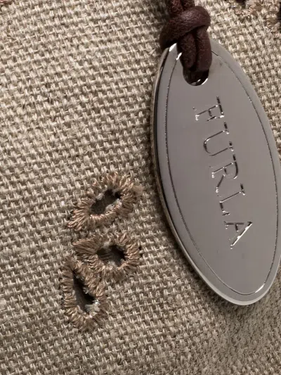 Pre-owned Furla Floral-pattern Shoulder Bag In Neutral