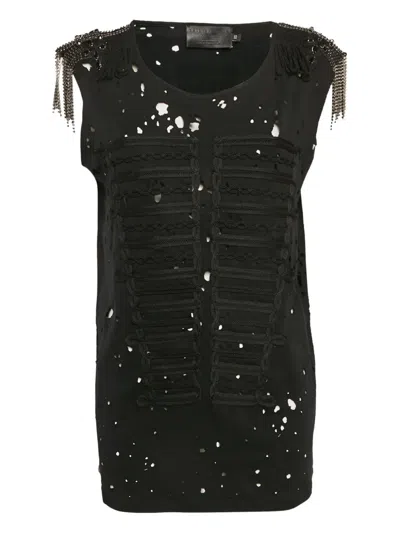 Pre-owned Philipp Plein Crystal-embellishment Tank Top In Black