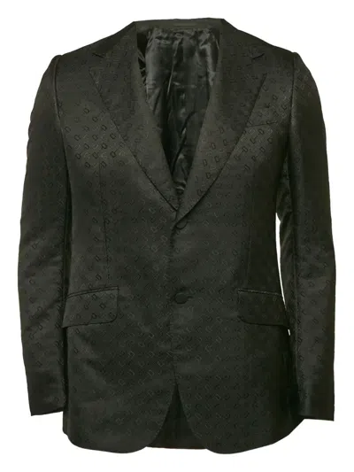 Pre-owned Gucci Horsebit Jacquard Blazer In Black