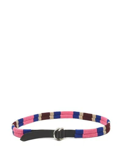 Pre-owned Isabel Marant Vintage 2020s Striped Leather Belt In Multi