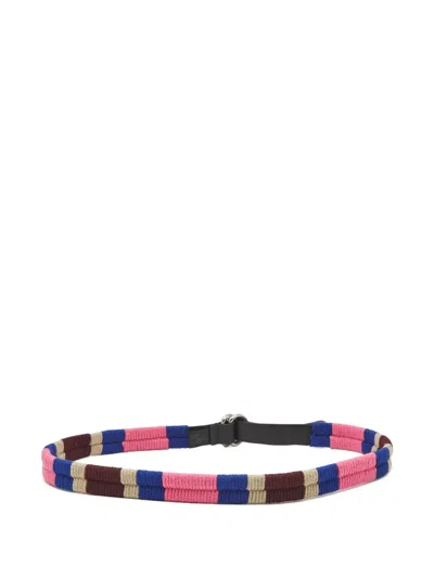 Pre-owned Isabel Marant Vintage 2020s Striped Leather Belt In Multi