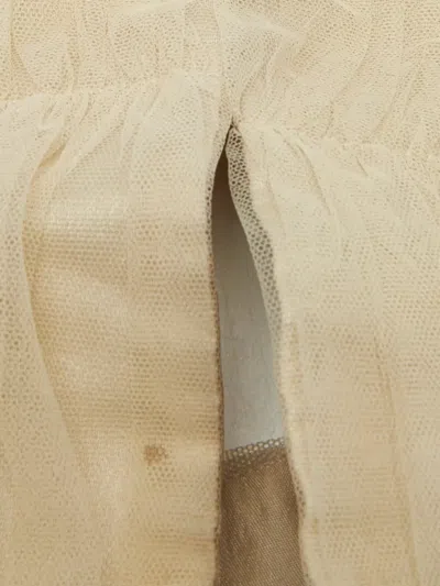 Pre-owned Emporio Armani Pleated Tulle Top In Neutral