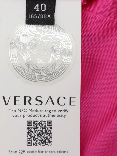 Pre-owned Versace Baroque-print Satin Shirt In Pink