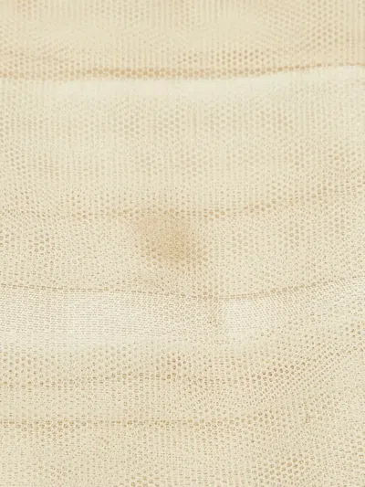 Pre-owned Emporio Armani Pleated Tulle Top In Neutral