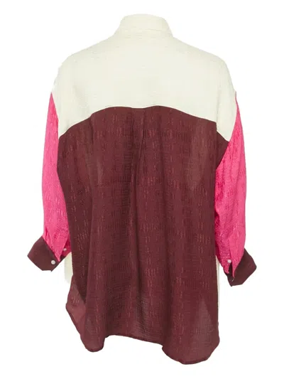 Pre-owned Victoria Beckham Textured-crepe Shirt In White