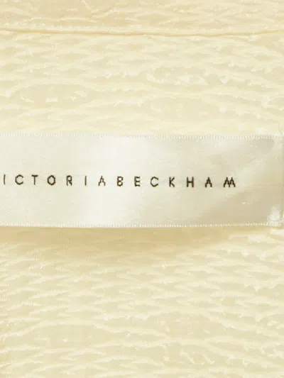 Pre-owned Victoria Beckham Textured-crepe Shirt In White