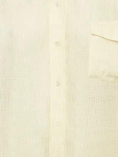 Pre-owned Victoria Beckham Textured-crepe Shirt In White