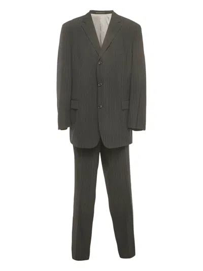 Pre-owned Hugo Boss Pinstripe Suit In Gray