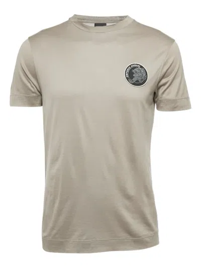Pre-owned Emporio Armani Logo-patch Crew-neck T-shirt In Gray