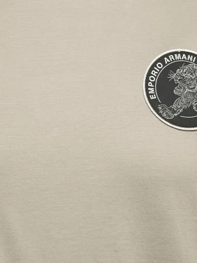 Pre-owned Emporio Armani Logo-patch Crew-neck T-shirt In Gray