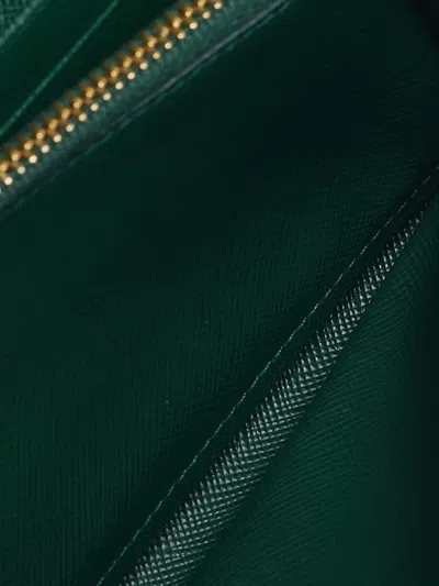 Pre-owned Prada Continental Flap Wallet In Green