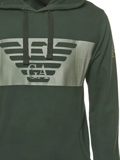 Pre-owned Emporio Armani Eagle-logo Hoodie In Green