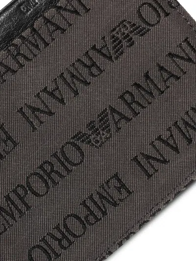 Pre-owned Emporio Armani Logo-print Cardholder In Gray