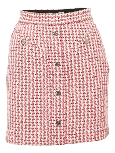 Pre-owned Maje Tweed Mini Skirt In Pink