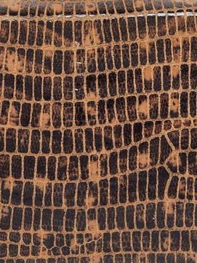 Pre-owned Jimmy Choo Snakeskin-pattern Clutch Bag In Brown