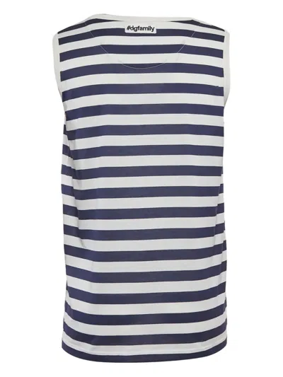 Pre-owned Dolce & Gabbana Striped Sleeveless Top In White
