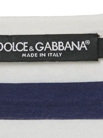 Pre-owned Dolce & Gabbana Striped Sleeveless Top In White