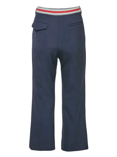 Pre-owned Miu Miu Wool-blend Waistband Trousers In Blue