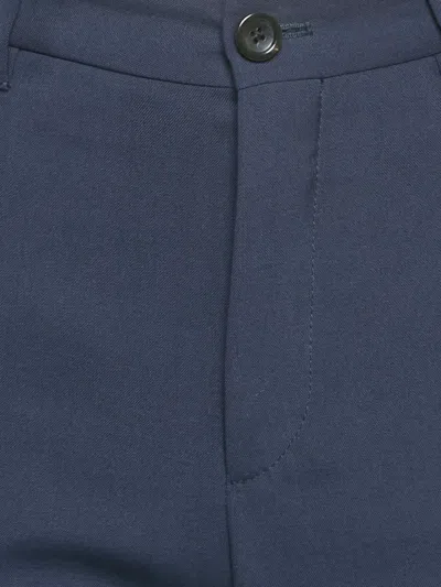 Pre-owned Miu Miu Wool-blend Waistband Trousers In Blue