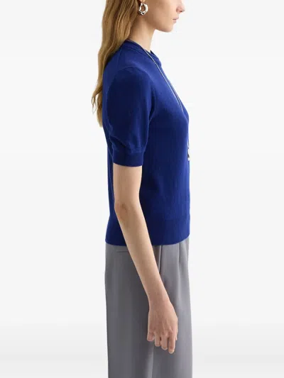 Jil Sander Wool Knitted T-shirt In Blue