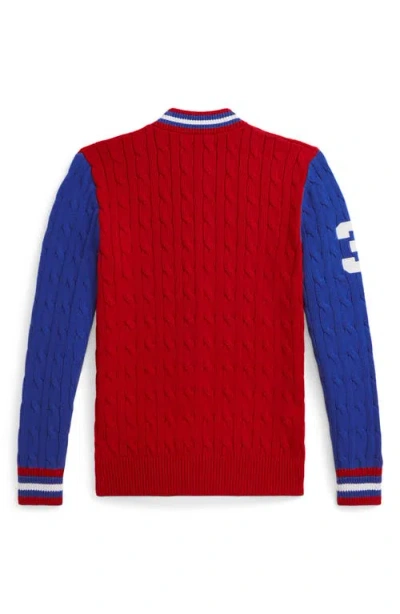 Polo Ralph Lauren Boys 8-20 Big Pony Cable-knit Sweater In Blue