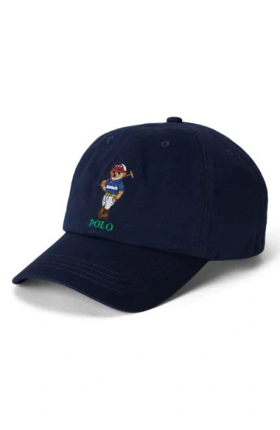 Polo Ralph Lauren Boys 8-20 Polo Bear Cotton Twill Ball Cap In Black