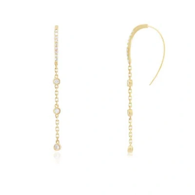 The Lovery Fine Jewelry Diamond Station Chain Dangle Earrings In Gold