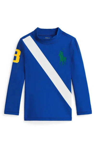 Polo Ralph Lauren Boys 2t-7 Big Pony Performance Rash Guard In Blue