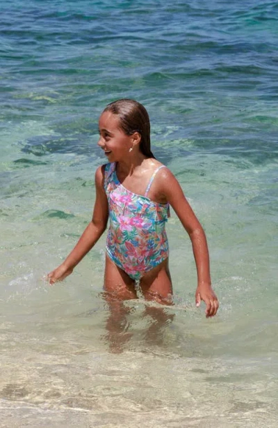 Feather 4 Arrow Kids' Beach Party Ruffle Upf 50+ One-piece Swimsuit In Multi