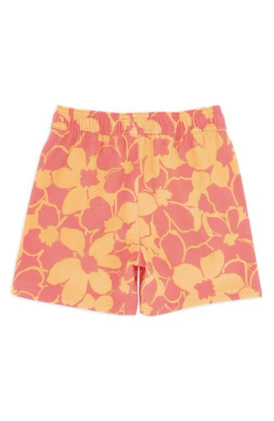 Feather 4 Arrow Kids' Hibiscus Volley Trunks In Orange