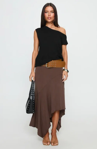 Princess Polly Ashfield One-shoulder Sweater In Black