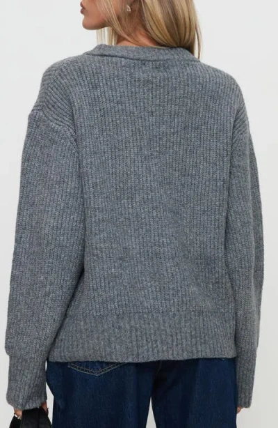 Princess Polly Lexene Zip Cardigan In Gray