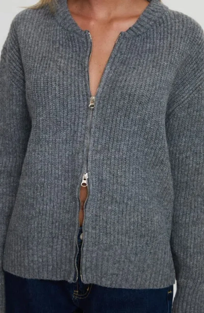 Princess Polly Lexene Zip Cardigan In Gray
