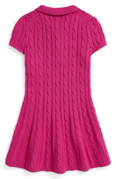 Polo Ralph Lauren Ralph Lauren Cable-knit Cotton Polo Sweater Dress In Pink