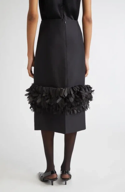 Totême Womens Black Petal High-waist Wool And Silk Midi Skirt In Black