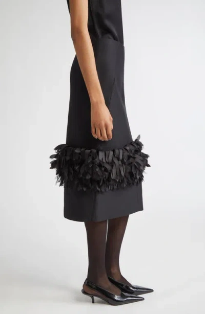 Totême Womens Black Petal High-waist Wool And Silk Midi Skirt In Black
