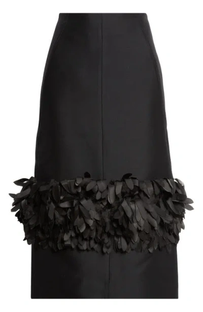Totême Womens Black Petal High-waist Wool And Silk Midi Skirt In Black