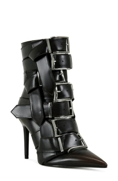 Azalea Wang Alcetas Buckle Bootie In Animal Print